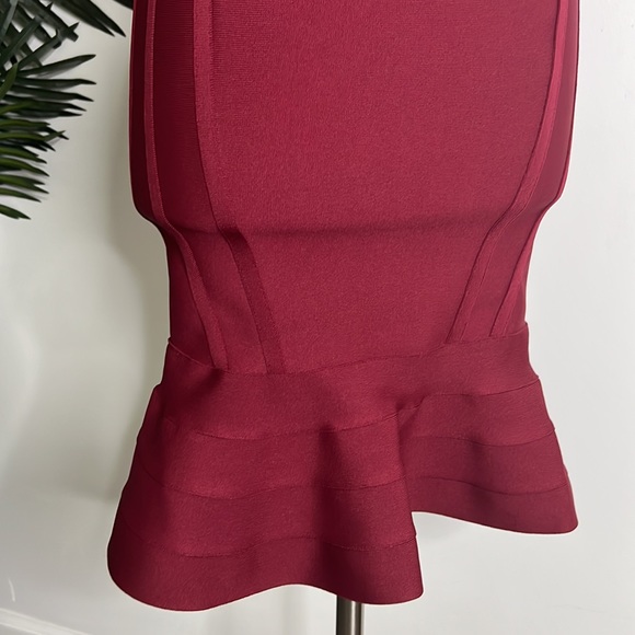 Maroon Formal Bandage Dress - Picture 4 of 6